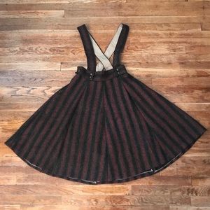Vintage Suspender Dress Pinafore Circle Full Skirt